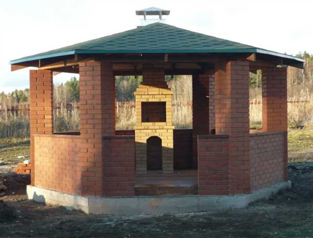 Строительство беседок из кирпича своими руками